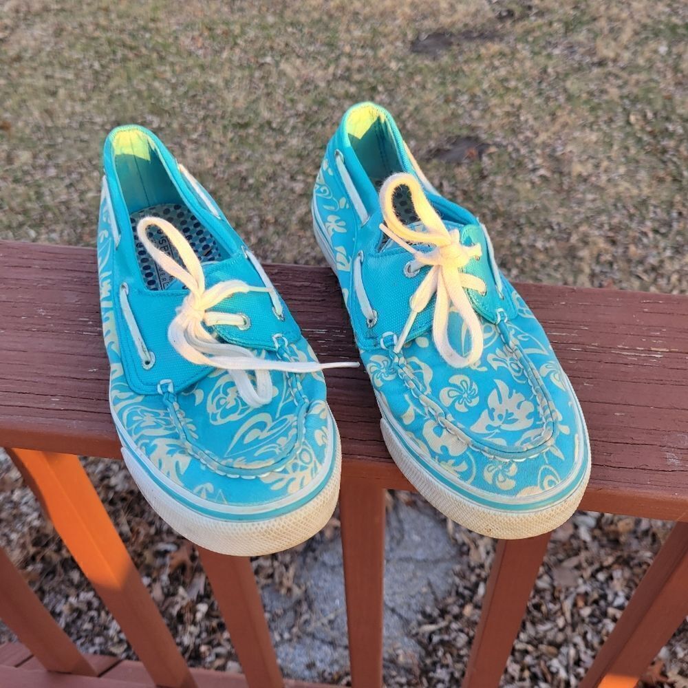 Ladies Sperry Floral loafers sz 7.5 M